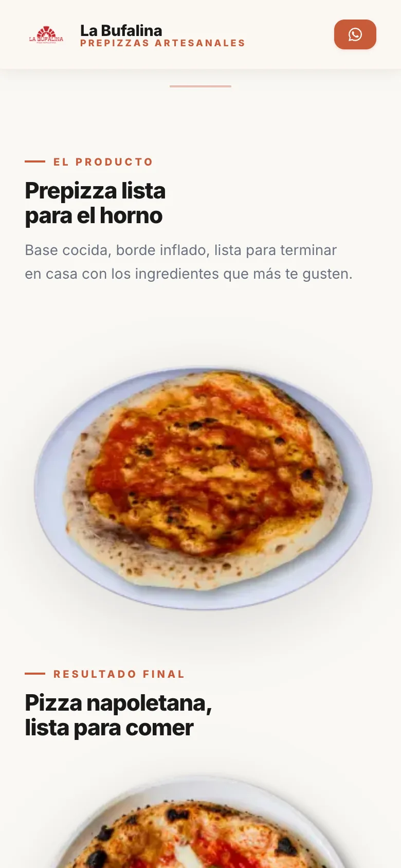 Producto: prepizza lista para el horno